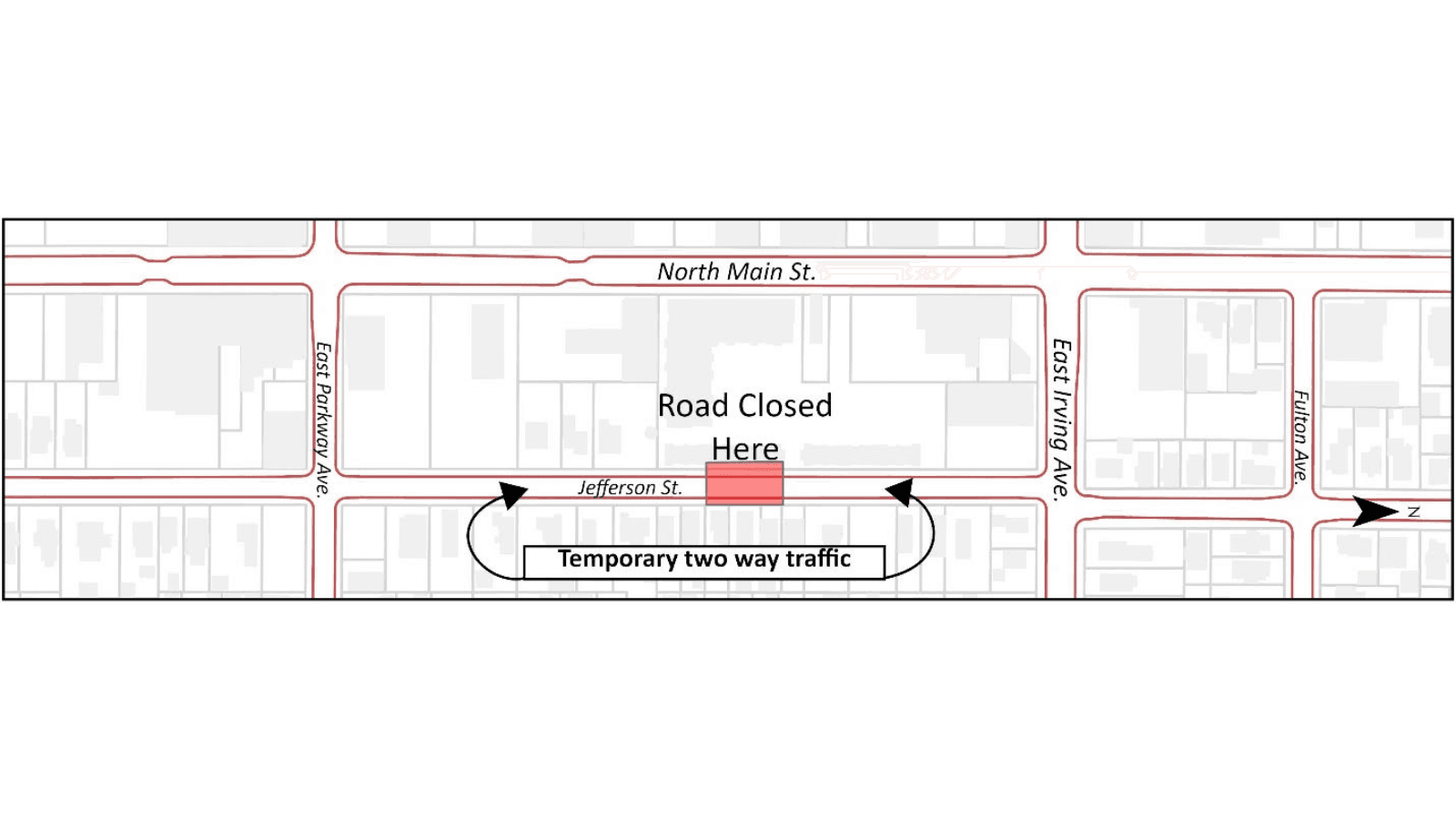 Portion of Jefferson Street to close this week